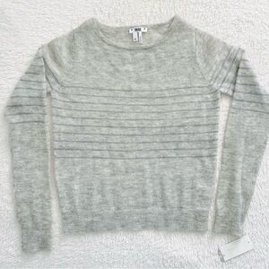 Paige Nikita Sweater Striped Grey Alpaca Blend Sweater - XS